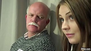 Old Youthfull Porn Teen Gangbang by Grandfathers pussy fucking finger-tickling gagging